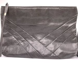 Vintage Women’s Handbag Gray Faux Leather Clutch